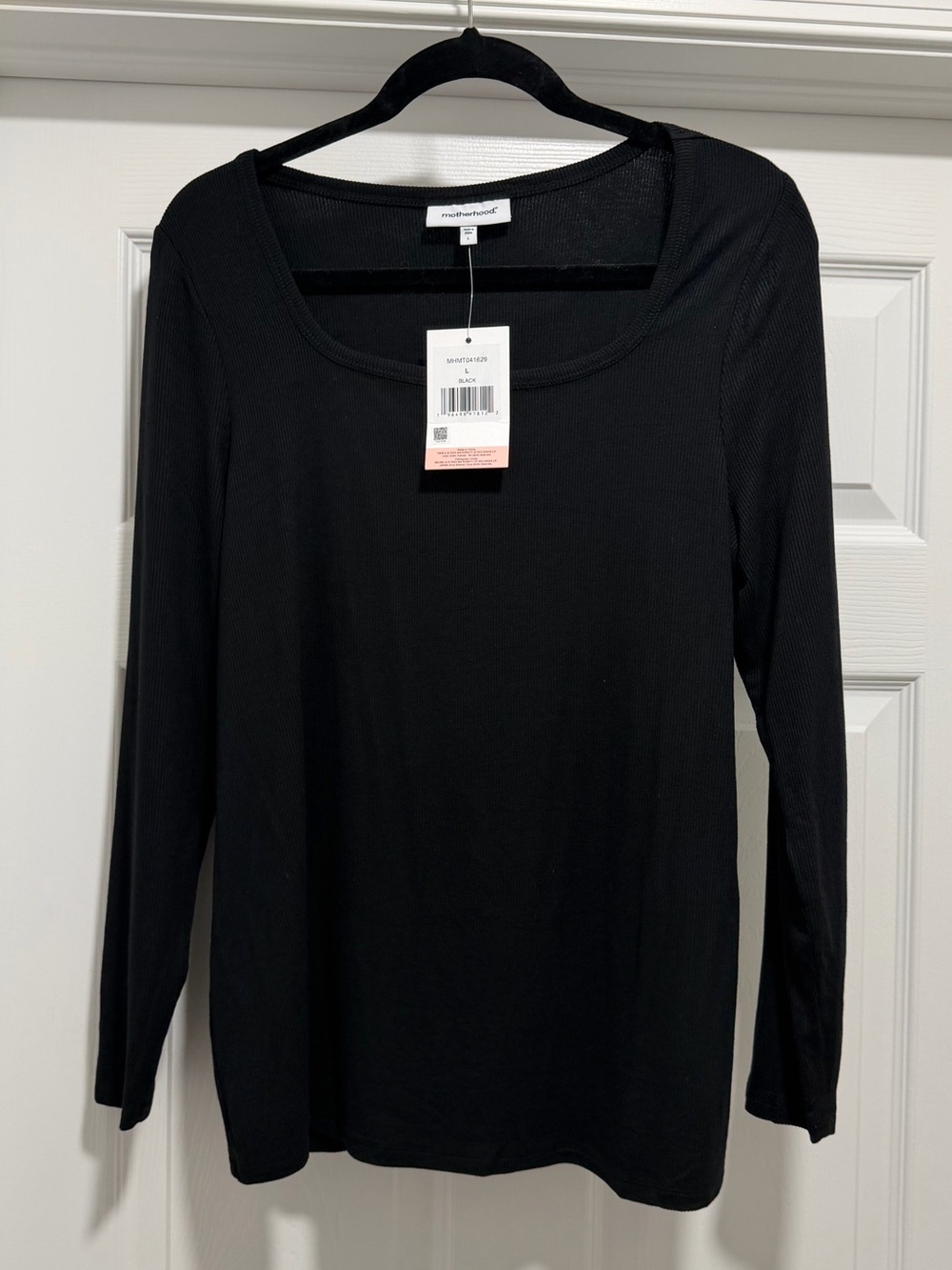 Motherhood Black Long Sleeve Scoop Neck Maternity Top